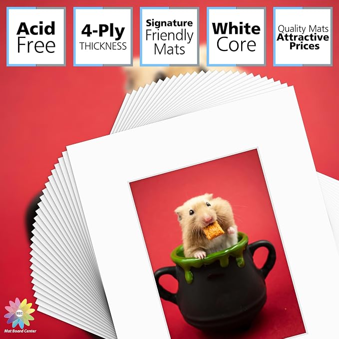 Mat Board Center, 8x10 for 5x7 White Mats - Image 2