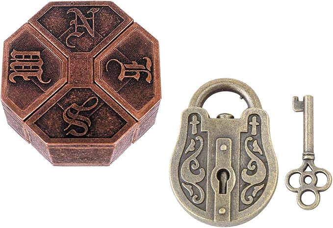 2Pcs Brain Teaser Puzzles for Games, Educational Toys, Mind and Metal 3D Puzzles by ScienSta