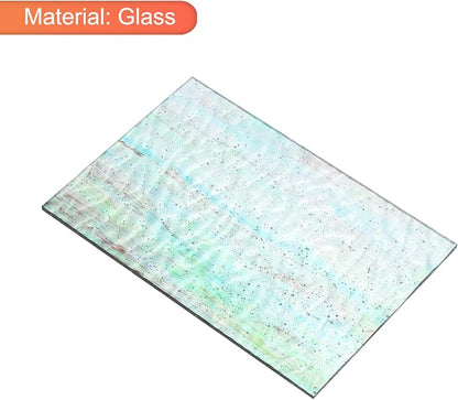 MECCANIXITY 2 Pcs Stained Glass Sheet Mosaic Tile 7.9 Inch x 5.9 Inch Cyan - Image 3
