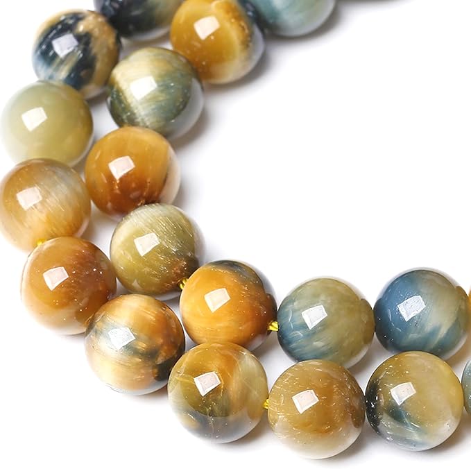 4MM Dream Blue Tiger Eye Stone Beads Natural Gemstone Round Loose Beads - Image 4
