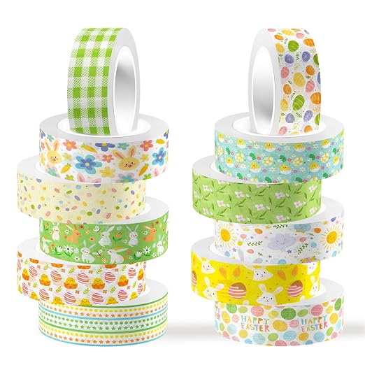 12 Rolls Summer Washi Tape, Cute Animal Decorative Sticker by Unknown