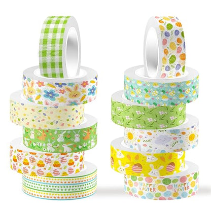 12 Rolls Summer Washi Tape, Cute Animal Decorative Sticker by Unknown