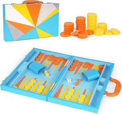 Backgammon Set, 15 Inches Classic Board Game by Agirlgle