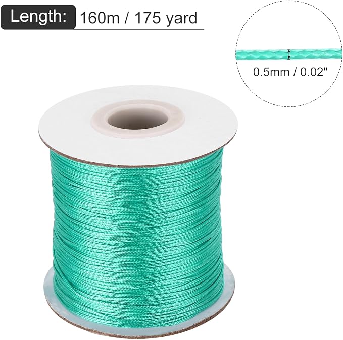 MECCANIXITY Waxed Cord 0.5mm Waxed Polyester Cord 175 Yard Wax String - Image 2