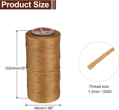 uxcell Flat Leather Sewing Waxed Thread, 140m / 153 Yards Polyester Wax String - Image 2