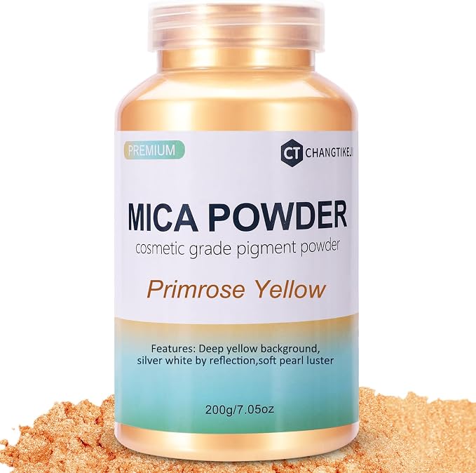 Mica Powder, 7.05OZ（200g）, Primrose Yellow Mica Powder Pigment by CHANGTIKEJIWelcomeYouOrder
