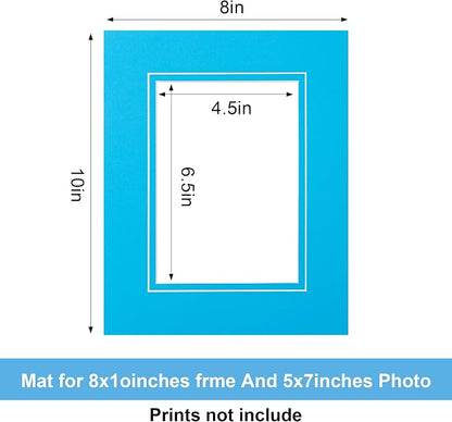 HOTUO 10 Pack Acid Free Colorful Picture Frame Mats, Pre-Cut 8x10 Picture Mats - Image 3