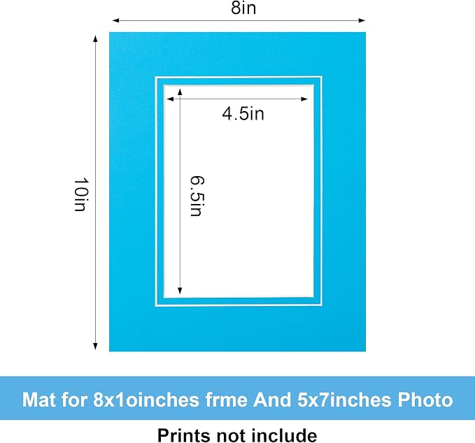 HOTUO 10 Pack 8x10 Mixed Colors Picture Mats, 4 Ply Thickness Frame Mattes - Image 3