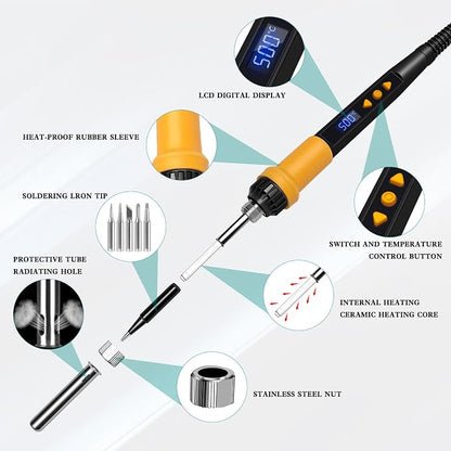 Soldering Iron Kit, 80W LED Display Adjustable Temperature Soldering Iron Kit - Image 3
