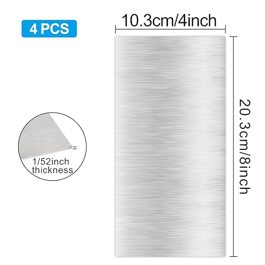 4PCS 4"x8"x1/52 Stainless Steel Metal Plates - Image 2
