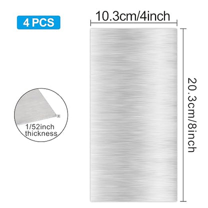 4PCS 4"x8"x1/52 Stainless Steel Metal Plates - Image 2