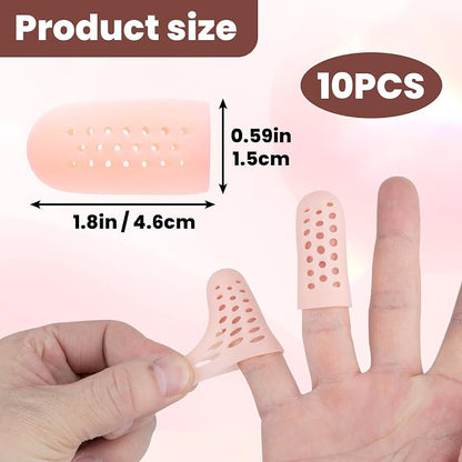 PAGOW 10pcs Gel Finger Cots/Covers, Silicone Finger Protector Support, Finger - Image 2