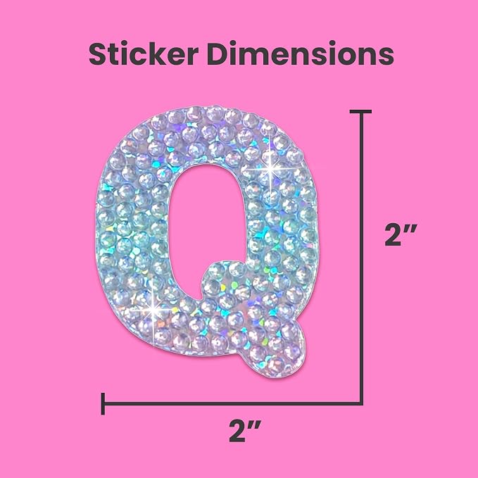 StickerBeans® Rhinestone Alphabet Letter Sticker Q - Image 4