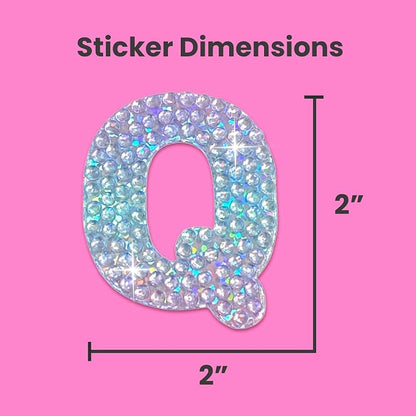 StickerBeans® Rhinestone Alphabet Letter Sticker Q - Image 4