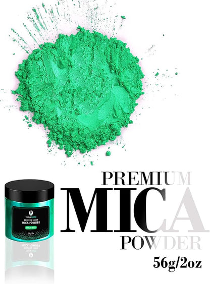 Emerald Green Mica Powder for Epoxy Resin 56g / 2oz. Jar - Image 2
