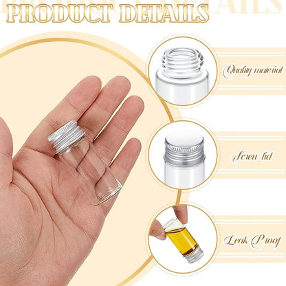 100 Pcs Small Clear Vials Spice Mini Jars - Image 3