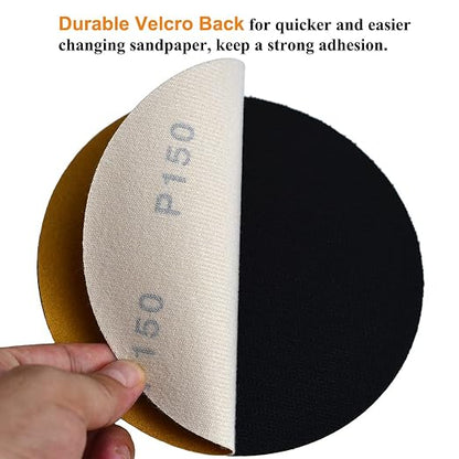 6-Inch No-Hole Hook and Loop Sanding Discs 150-Grit, Random Orbital Sandpaper - Image 4