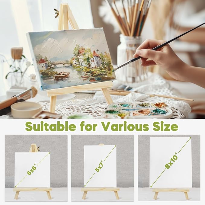 CONDA 12 Pack 9 Inch Wood Easels, Easel Stand - Image 5