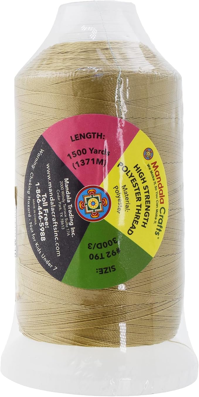 Mandala Crafts Tan Heavy Duty Thread -1500 Yds Tex 90 Thread - Image 3