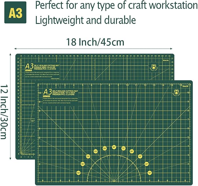 Headley Tools 18"x12" Thickened Self Healing Cutting Mat, A3 Rotary Cutting - Image 2