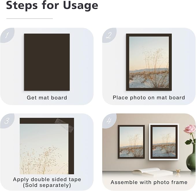Golden State Art, 8x10 Uncut Photo Mat Matboard - Image 5