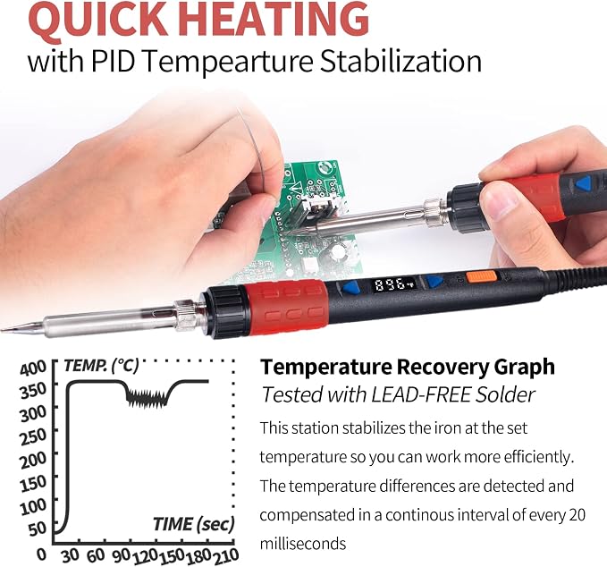 YIHUA 928D-III Soldering Iron, 110W High Power, Fully Digital Display °F /°C- - Image 3
