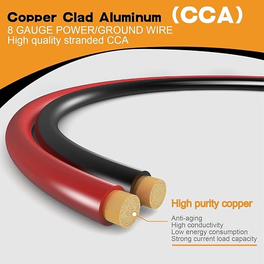 8 Gauge Wire Copper Aluminum CCA 50FT Power & Ground Cable - Image 2