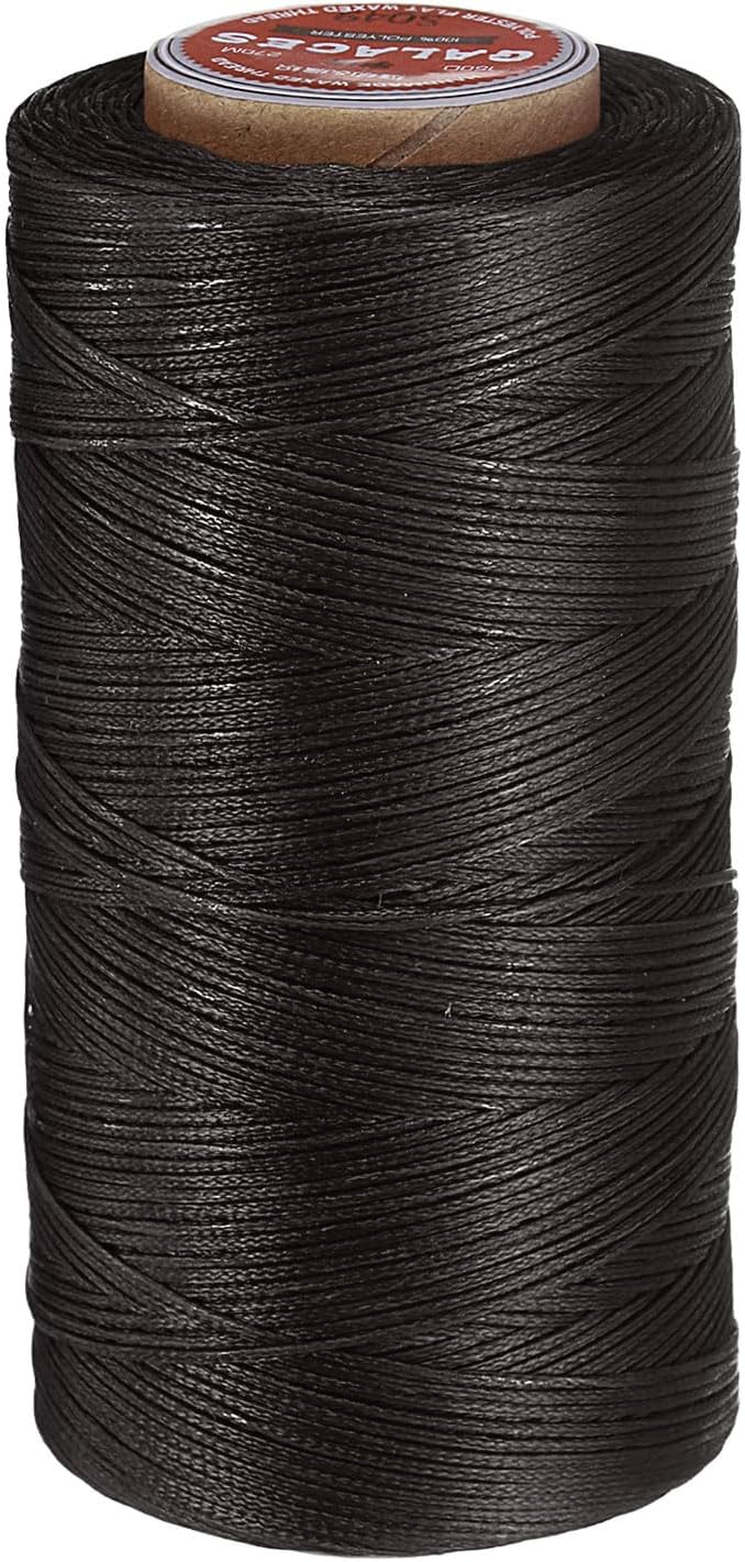 uxcell Flat Leather Sewing Waxed Thread, 270m / 295 Yards Polyester Wax String by uxcell