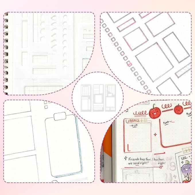 3 Pcs Journal Stencil Set – Reusable Flexible Templates - Image 7