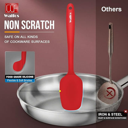 Walfos Silicone Spatula Set of 5-600°F Heat Resistant Kitchen Scraper Spatulas - Image 4