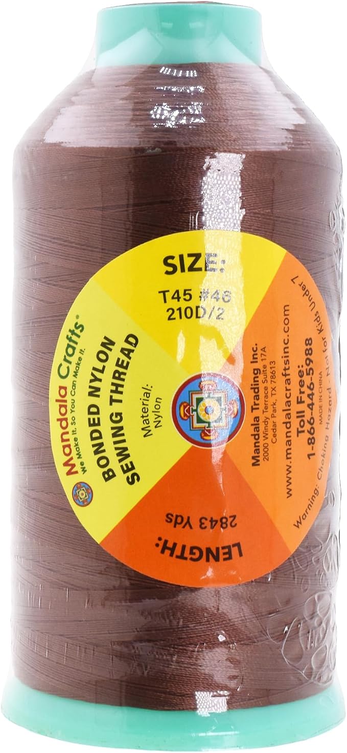 Mandala Crafts Brown Heavy Duty Nylon Thread - Image 3