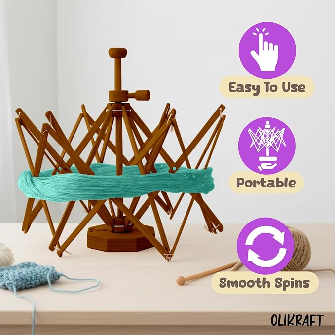Olikraft Wooden Yarn Swift - Image 3