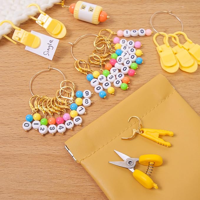 NIUGRECF DIY Knitting Tool Sets 27Pcs Including Number Beads Stitch - Image 8