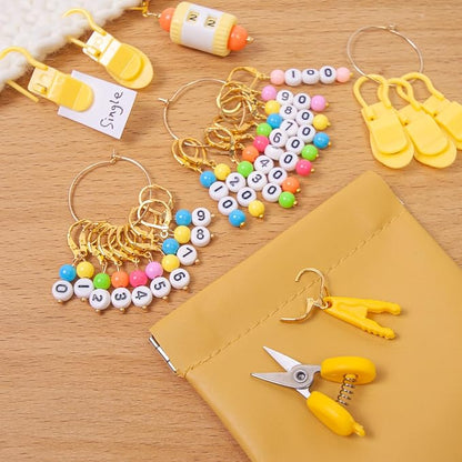 NIUGRECF DIY Knitting Tool Sets 27Pcs Including Number Beads Stitch - Image 8