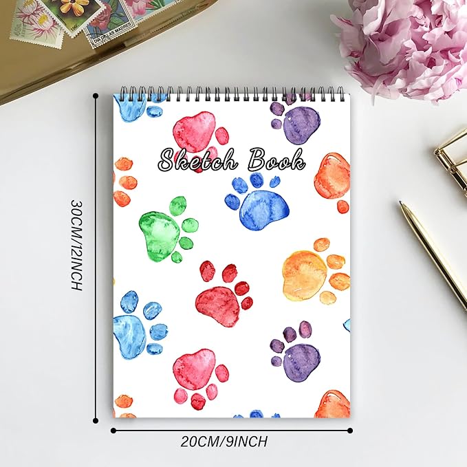 Cabreche Cute Sketchbook Top Spiral Bound Sketch Pad, 9 x 12 inch, 100GSM Thick - Image 2