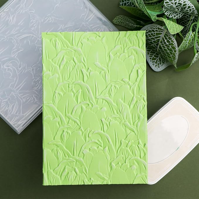 BAOFALI 3D Embossing Folder for Card Making, Leaves Plastic Texture Fades - Image 4