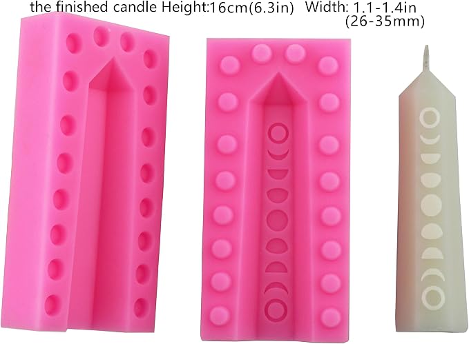 Large Moon Phases Pillar 3D Silicone Mold, Candle Mould, Triple Moon, Life - Image 4