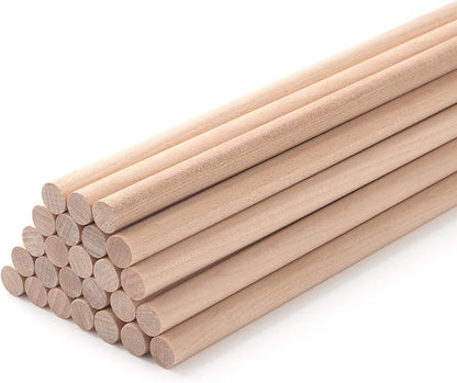 Wood Dowels Wooden Dowel Rods for Crafts, Unfinished Hardwood Sticks for Arts by Coowayze