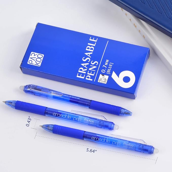 ParKoo Retractable Erasable Gel Pens Clicker, Fine Point 0.7mm, Make Mistake - Image 3