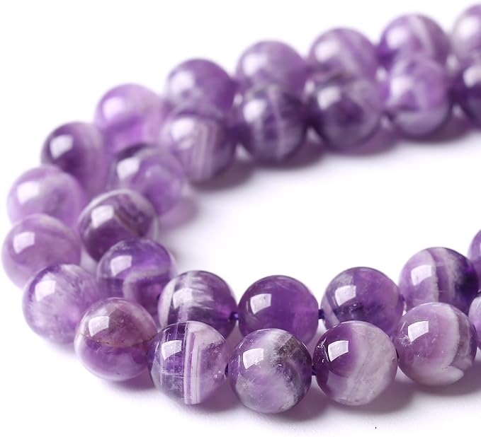 Natural Purple Dream Lace Amethysts Beads Crystal Round Loose Beads - Image 4