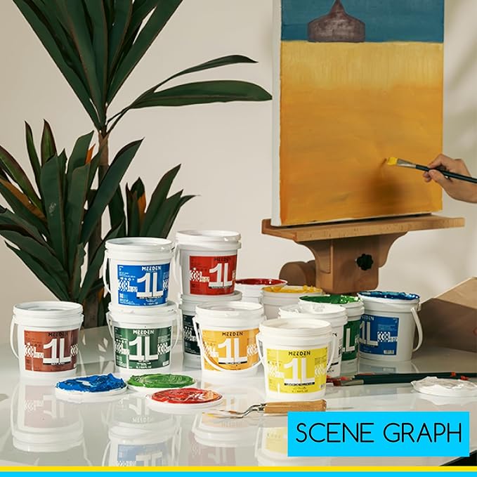 MEEDEN Acrylic Paint Set 1L: 6 Colors Large Bulk 33.8 oz Acrylic Paints - Image 7