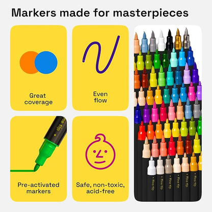 ARTISTRO 48 Dual-Tip Fabric Markers - Image 4