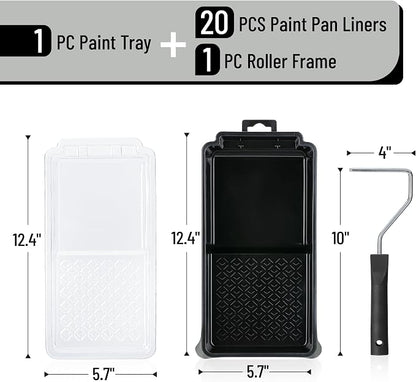 Bates- 4 Inch Paint Tray Set, 1x 4 Inch Paint Roller Tray, 20x Disposable - Image 2