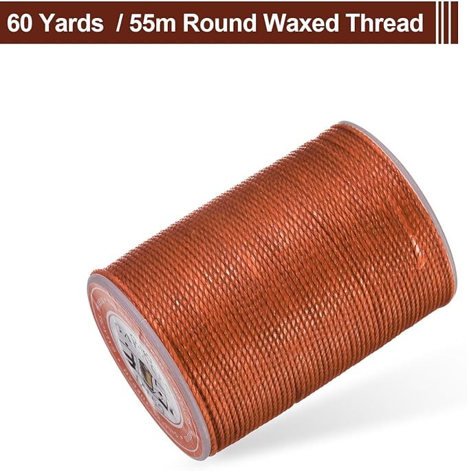 uxcell Round Leather Sewing Waxed Thread, 55m / 60 Yards Wax Polyester String - Image 3