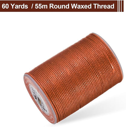 uxcell Round Leather Sewing Waxed Thread, 55m / 60 Yards Wax Polyester String - Image 3