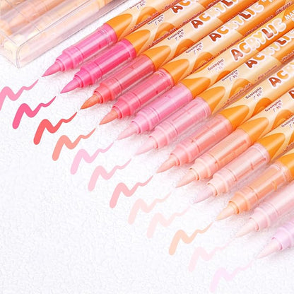 Guangna Acrylic Paint Markers 12 Colors, Skin Tone Series Set - Image 2