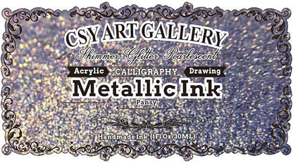CSY Art Gallery Colorshift Acrylic Liquid Ink-Metallic Paint -Metal Calligraphy - Image 2