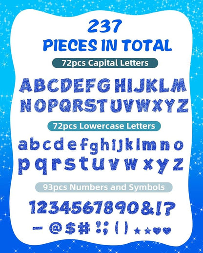 237 Pcs Glitter Bulletin Board Letters, Numbers and Punctuation, Poster Board - Image 2