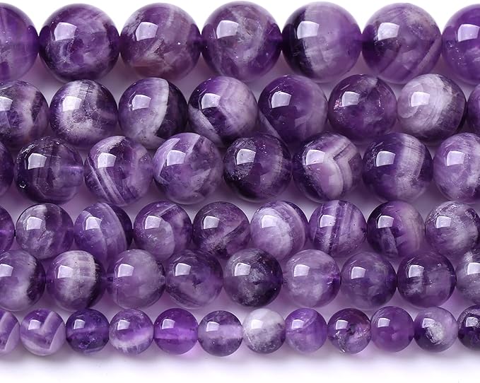 Natural Purple Dream Lace Amethysts Beads Crystal Round Loose Beads - Image 2