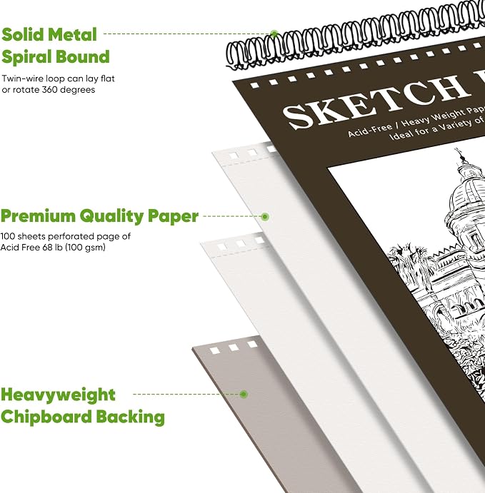 Classroom Must Haves Supplies for Teacher Student, Soucolor 9" x 12" Sketch - Image 2